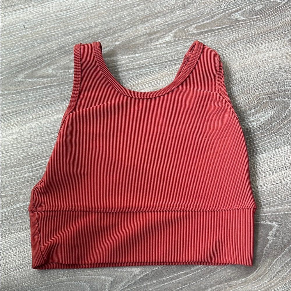 Red Ribbed Tank Top